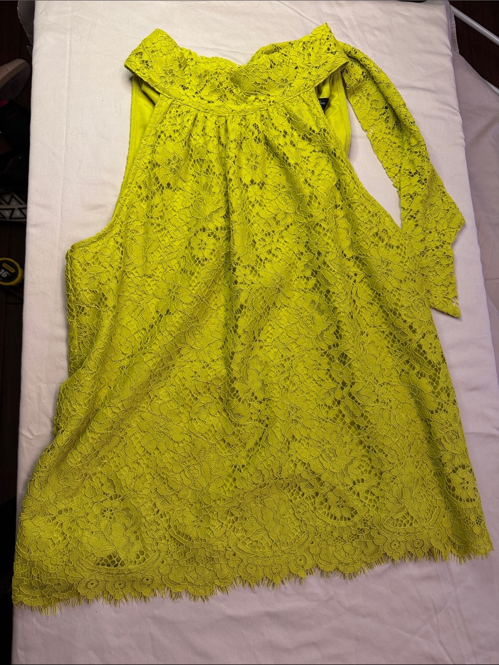J. Crew Neon Yellow Lace Halter Camisole